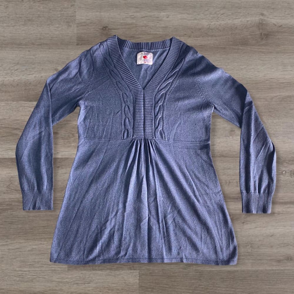Two Hearts Maternity Long Sleeve Blue Sweater Top